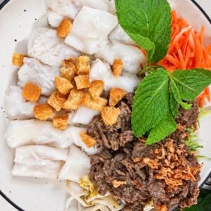 Lemongrass Beef steam rice paper (GFO) - Banh Cuon Bo Xao Xa