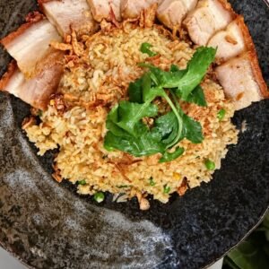 Crispy Pork Belly Fried Rice - Com chien Heo QUAY Zon