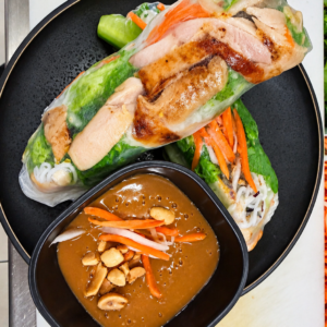 Grilled Chicken Rice Paper Rolls (2pc) [nuts] (GFO)- Goi Cuon Ga nuong