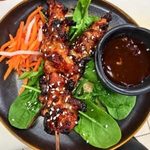 Marinated Grilled Pork Belly Skewers with Tamarin Sauce (2pc) NEW