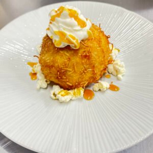 Fried Ice Cream with Salted Caramel Sauce [nuts]