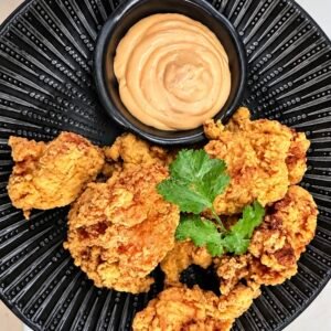 Popcorn Chicken with Ginger Mayo