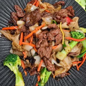 Stir-fry Beef, Vegetables, Lemongrass on Rice GF