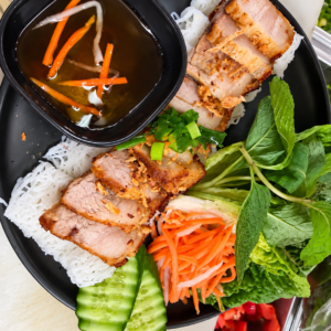 Crispy Pork Belly Fine Rice Noodles - Banh Hoi Heo Quay