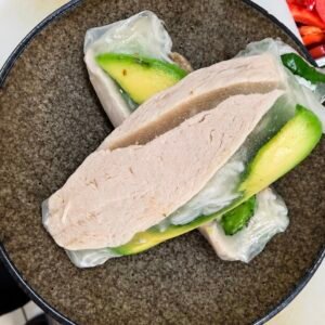 Chicken Breast and Avocado Rice Paper Rolls (2pc) (GFO) [nuts]